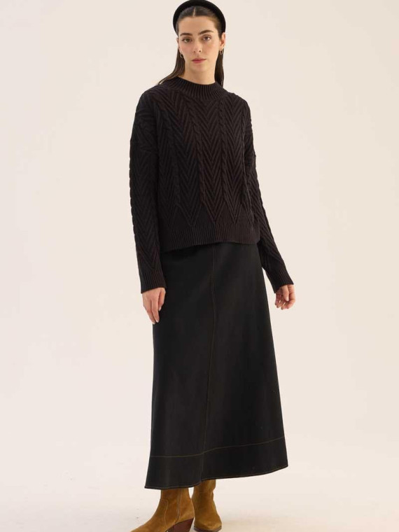 Minikterzi Short Diagonal Motif Sweater