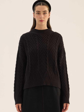 Minikterzi Korte Trui met Diagonaal Motief | One Touch Boutique