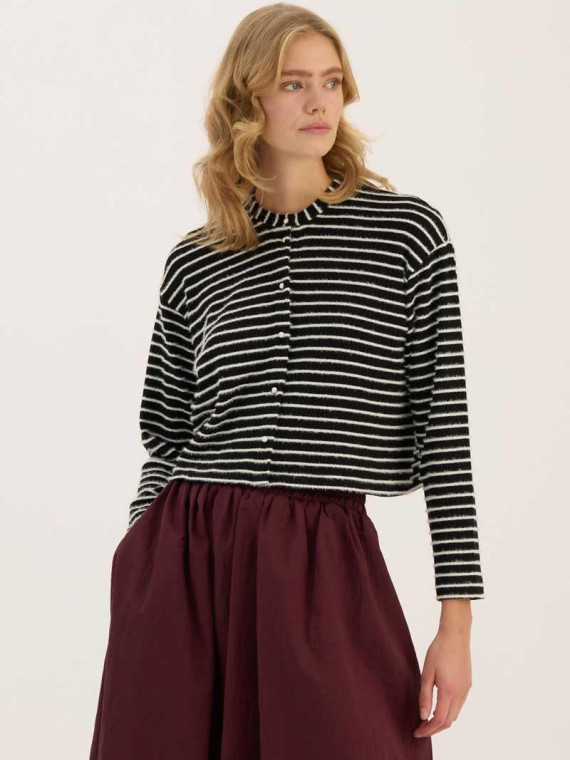 Minikterzi Pearl Buttoned Striped Cardigan