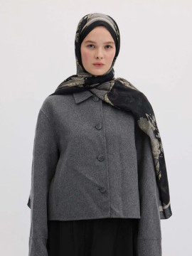 Fresh Scarfs Sienna-patroon hijab metallic grijs