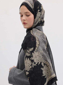 Fresh Scarfs Sienna-patroon hijab metallic grijs