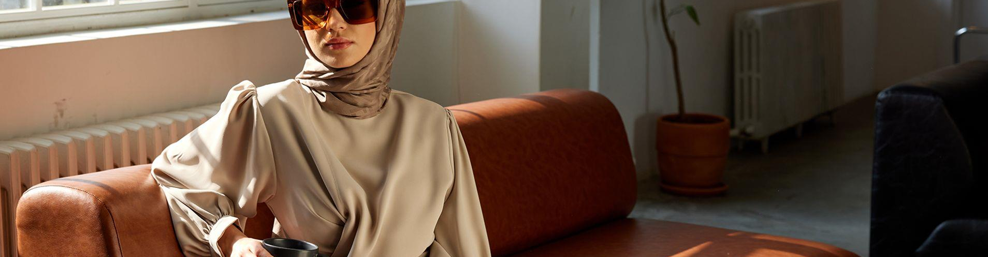 Shirred Sleeveless Shirtdress image